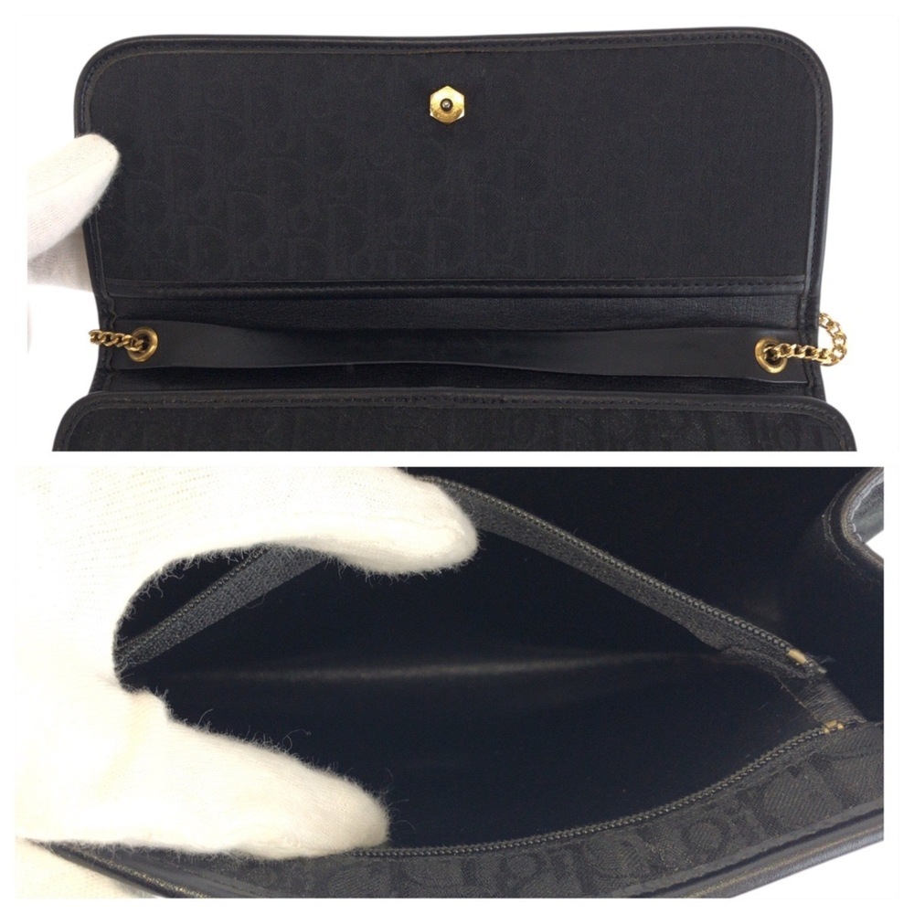 Christian Dior Vintage Trotter Black Canvas Chain Shoulder Bag/Pouch for Women - Picture 4 of 10